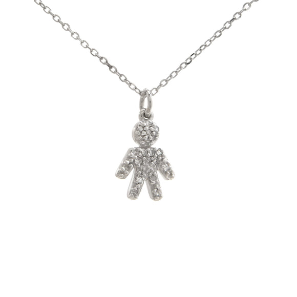 0.09ct 14k White Gold Diamond Baby Boy Necklace – LaGravinese Jewelers of  Armonk